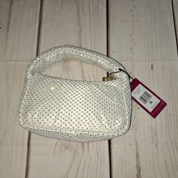 Vince Camuto Damsa Multicolor Crystal White Mesh Mini Shoulder Bag Purse - Picture 3 of 16
